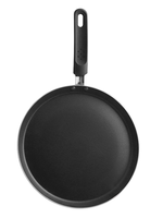 Wajan Crepe Aluminium Hitam Anti Lengket Dosa Tawa Tortilla Pancake Steak Salmon Pegangan Silikon Tahan Panas Aman untuk Oven dan Semua Jenis Kompor