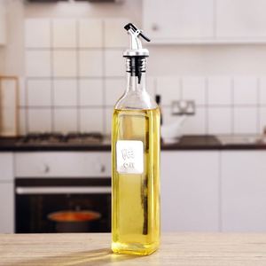 New Design 500Ml Glass Jar <b>Plastic</b> Top Gravity Vinegar and Olive Pot Cooking Vegetable Kitchen Oil Dispenser - Product Image 5