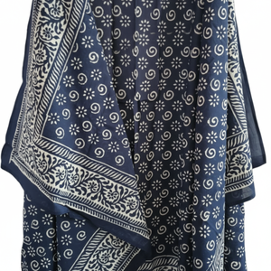 Paréo sarong indien fait main 100% coton, imprimé à la main, motif floral, une pièce, 44 pouces x 72 pouces - Product Image 1