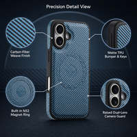 Coque de téléphone antichoc en TPU mat avec plaque arrière en PC compatible avec iPhone 13 14 15 16 17 18