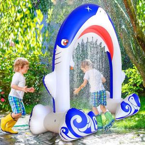 Inflatable Shark <b>Water</b> Spray Arch Toy For Kids Outdoor Play Splash Pad Infant Toddler Garden <b>Fun</b> - Product Image 1