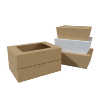 Boîte alimentaire jetable en papier kraft pour plats à emporter, boîte bento, boîte à sushi et salade à emporter