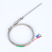 Medición de línea de electrodo de detección de temperatura de 220V para entornos de alta temperatura Sonda de termopar tipo K de rosca M8