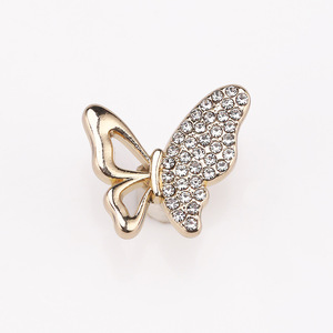 Prêt à Expédier Boutons de Luxe en Cristal Métallique avec Strass Papillon et Demi-Côtés pour Femmes - Product Image 5