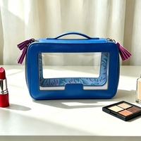 Sac de rangement pour tuiles de Mahjong en cuir PU avec pompon et fermeture éclair, fenêtre pour étiquette intégrée, étui de transport pour jeu complet de tuiles de Mahjong