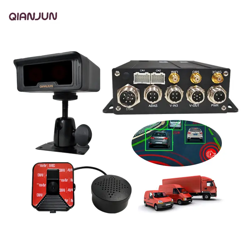 Qianjun adas vehicle bus truck mdvr dsm fatigue sensor fleet management security fatigue monitor anti sleep driver alarm