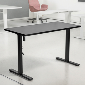 Bureau électrique rectangulaire SAMDI moderne en acier inoxydable et bois, réglable en hauteur, pour la maison et le bureau (vente en gros) - Product Image 1