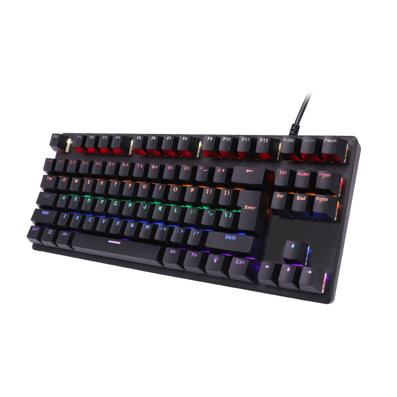 Хит продаж, Механическая игровая RGB клавиатура с подсветкой по индивидуальному заказу, игровая клавиатура с 87 клавишами и подсветкой YH8703