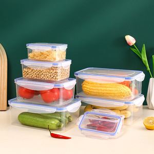 Nevera de cocina moderna, fiambrera <span class=keywords><strong>Rectangular</strong></span> para microondas, resistente al calor, plástico, fruta, almacenamiento de alimentos sellado - Product Image 3