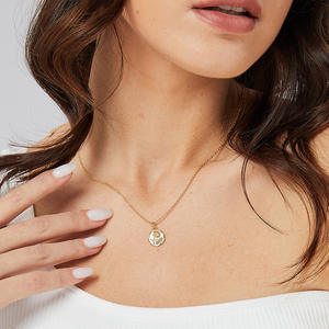 Gran oferta, collar con colgante de flor de cobre de diseñador, Mini Cadena de eslabones de Latón chapado en oro, accesorio de moda al por mayor - Product Image 3