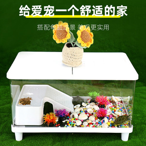 Terrario Rectangular de Plástico con Plataforma para Tomar el Sol y Filtro para Reptiles y Anfibios - Product Image 1