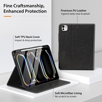 MoKo étui de support portable antichoc large fermoir de protection étui en cuir PU de qualité supérieure pour iPad Pro 11 pouces M4 2024