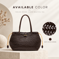 Sac fourre-tout polyvalent 2-en-1 pour femme, sac à main en cuir tressé fait main avec pochette intérieure, sacs à bandoulière pour femme, sac à cordon, sac de voyage personnalisé