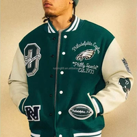 Chaqueta Universitaria Personalizada de Primera Calidad al por Mayor, Estilo Retro, Ropa Urbana, Parches de Lana Chenille, OEM, Marca Privada, Ropa a Medida
