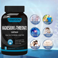Capsules de magnésium L-thréonate Vital Minerals 500 mg, 200 unités, favorise la santé des os, du cœur et de la thyroïde, l'énergie, le sommeil, sans OGM, OEM ODM