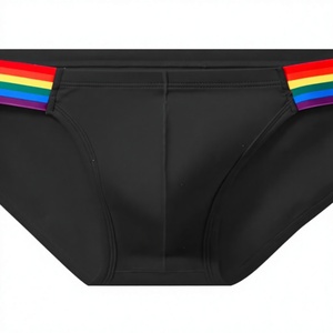 Calzoncillos bóxer negros para hombre con cintura arcoíris, de talle bajo, tejidos, 100% algodón, transpirables, estilo casual, hechos en Bangladesh. - Product Image 5