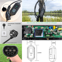 Cargador Portátil para Vehículos Eléctricos XTEVSE de 3.5kW con WiFi y APP, 16A Ajustable, Tipo 1/Tipo 2/GBT, IP65, Cable de 5m, Pantalla LCD, Nuevo Cargador Rápido Inteligente para el Hogar
