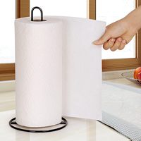 Support de serviettes en papier vertical en métal noir, compact, portable et pratique pour la table à manger, gain de place