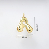 18K Gold Plated Brass Bubble Alphabet Letter Pendant for Women DIY Necklace Jewelry Making Charms Supplies 26 Letters A-Z