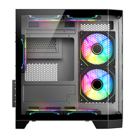 Aquarium Style Gamer ATX Mid-Tower Computer Gaming PC Case with 3sides Tempered Glass
