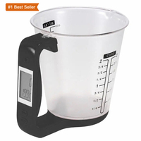 Balance de cuisine Jumon à piles, en acier inoxydable, avec écran LCD, capacité 1000g, pour la pâtisserie, la mesure des grammes, des liquides et des tasses à farine
