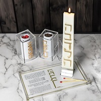 Ensemble Havdalah en acrylique et lucite pour cadeaux de festivals juifs, boîte à épices Shabbat Besamim, boîte à allumettes, plateau à bougies, personnalisable OEM, vente en gros