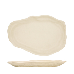 Assiette plate abstraite Oyster Crema 30x22cm - Product Image 2