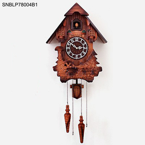 Tiktok <span class=keywords><strong>Amazon</strong></span> bán hàng nóng retro bằng gỗ cúc cu Đồng hồ treo tường trang trí chạm khắc bằng tay Basswood với đồng hồ báo thức âm nhạc thời gian chim - Product Image 4