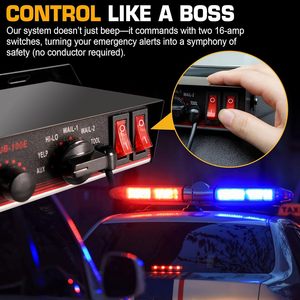 150W Acil Durum Araç Sireni <span class=keywords><strong>PA</strong></span> Sistemi 108-134dB İtfaiye Aracı Sirenleri Yelp/Wail/Hi-Lo Modları IP67 Su Geçirmez 2 Yönlü Hoparlör - Product Image 5