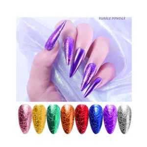 Misscheering Spiegel Nagel Poeders Metallic Effect Wrijven Nail Art Glitters Bubble Nagels Zeep Schuim Chrome Diy Manicure Decoratie