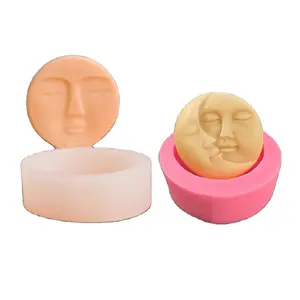 Силиконовая форма 3D Moon Face для изготовления свечей, домашний лосьон, батончик, полимерная глина, силиконовая форма для мыла Moon Face