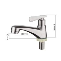 Robinet de lavabo monocommande en acier inoxydable brossé pour eau froide, idéal pour projets hôteliers (vente en gros)