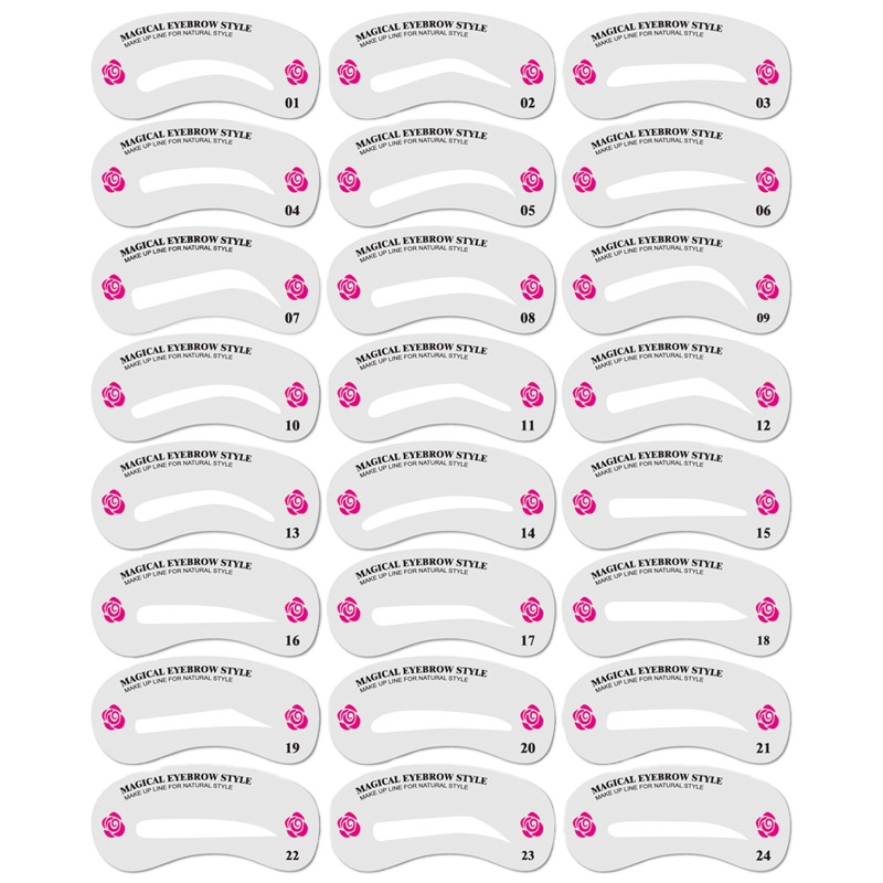 Wholesale makeup tools DIY 9 pcs fashion makeup eyebrow stencils