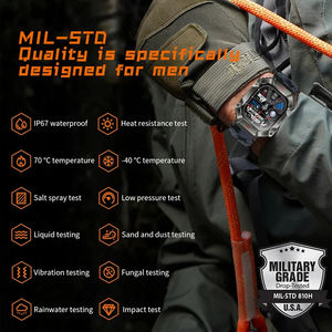 Montre intelligente KR80 écran de 2.0 pouces batterie 650mAh BT boussole d'appel altimètre baromètre traqueur de fitness extérieur IP67 montre intelligente bon marché - Product Image 4