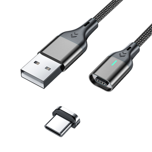 Hàng Mới 1M 2M 3M Nylon Bện Nhanh Chóng Sạc Cáp Dữ Liệu Cho Iphone 6/7/8/11/12/13/14 3A Từ Tính Sạc Ánh Sáng Cáp - Product Image 4