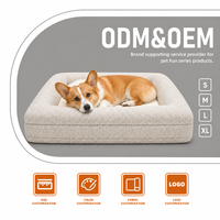Lit orthopédique extra large pour chien, canapé-lit pour animaux de compagnie en mousse à mémoire de forme pour grands chiens avec housse amovible lavable et rebord, pour importateurs