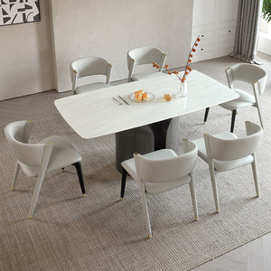 Muebles de Comedor de Mármol Natural Rectangular de Alta Gama, Estilo Italiano, Piedra de Jade <span class=keywords><strong>Cary</strong></span> Icite Importada, Lujo Ligero para el Hogar y Villas - Product Image 2