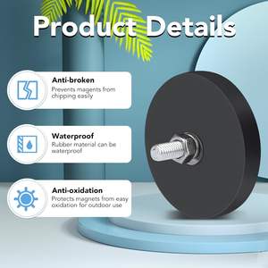 <span class=keywords><strong>Support</strong></span> de <span class=keywords><strong>plaque</strong></span> d'<span class=keywords><strong>immatriculation</strong></span> magnétique avec aimants recouverts de caoutchouc, base ronde, barre plate, caméra, goujons filetés pour véhicule, éclairage de roche - Product Image 5