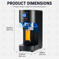 Machine de scellage entièrement automatique pour gobelets en plastique, jus et sodas, scelleuse de canettes non rotative, machine de scellage pour bouteilles de boissons froides