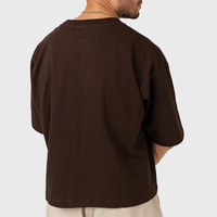 Fabricants 300 GSM Blank Tee Shirt Goutte d'épaule Boxy Fit Cropped TShirt Heavyweight 100% Cotton T-Shirt Men