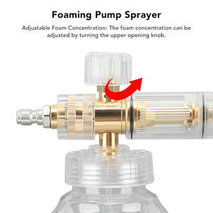 Lanza de espuma de plástico para hidrolavadora, boquilla de cañón de espuma de alta presión, pistola espumadora de jabón de 1L para estética automotriz - Product Image 5