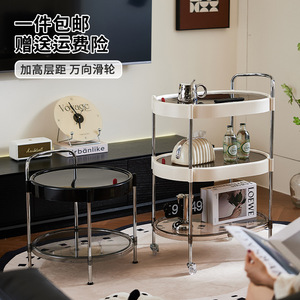 Movable Trolley 3 Floors Four-<b>Wheel</b> Storage Rack For Bedroom And Living Room Snack Toy Organization - Product Image 1