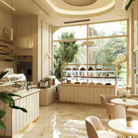 Comptoir de café personnalisé de luxe, kiosque de bar à café moderne, design de mobilier complet pour boutique, solutions d'aménagement intérieur, conception clé en main