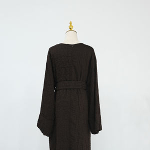 हॉट <span class=keywords><strong>2026</strong></span> के नए कस्टम रामदान इड इस्लामिक कपड़े सुरुचिपूर्ण दुबाई अबाया महिला मुस्लिम पोशाक 3 डी बबल पॉलिएस्टर ओपन - Product Image 4