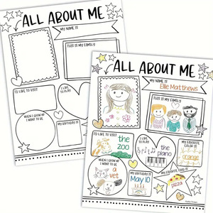 Póster de Colorear Rectangular para Introducción del Estudiante, Tema 'Todo Sobre Mí', para la Vuelta al Cole, Paquete Individual - Product Image 2