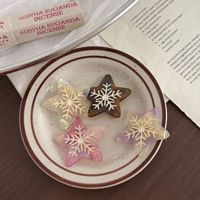 CHUJIAN Nouveau design Barrettes à bec de canard en acétate motif flocon de neige et étoile, texture marbrée, mignonnes pour l'hiver et les fêtes, pour franges latérales