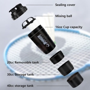 3 Layers <b>Shaker</b> Protein <b>Bottle</b> Water <b>Bottle</b> Plastic Mixing Cup <b>Shaker</b> <b>Bottle</b> with Custom Logo - Product Image 2