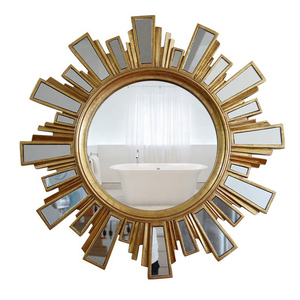 <span class=keywords><strong>Specchio</strong></span> da Parete Sunburst in Resina Oro Antico per Decorazione Soggiorno - Product Image 1