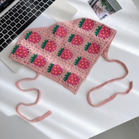 2026 Q&Y Accessoires capillaires pour femmes style urbain : Bandeaux tricotés et foulards capillaires au crochet, motifs floraux et fraises roses, pour jeunes filles