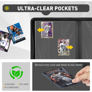 Classeur à fermeture éclair pour cartes à collectionner Custom Vault X 9 poches, 360 cartes, 20 pages à chargement latéral, dossier pour jeux de collection - Product Image 4